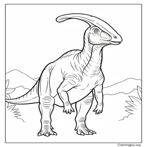 parasaurolophus dinosaur coloring printable