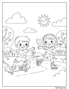 Rollerblades and Skateboards