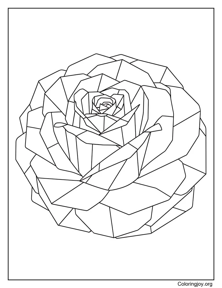 Rose Stained Glass Coloring Page