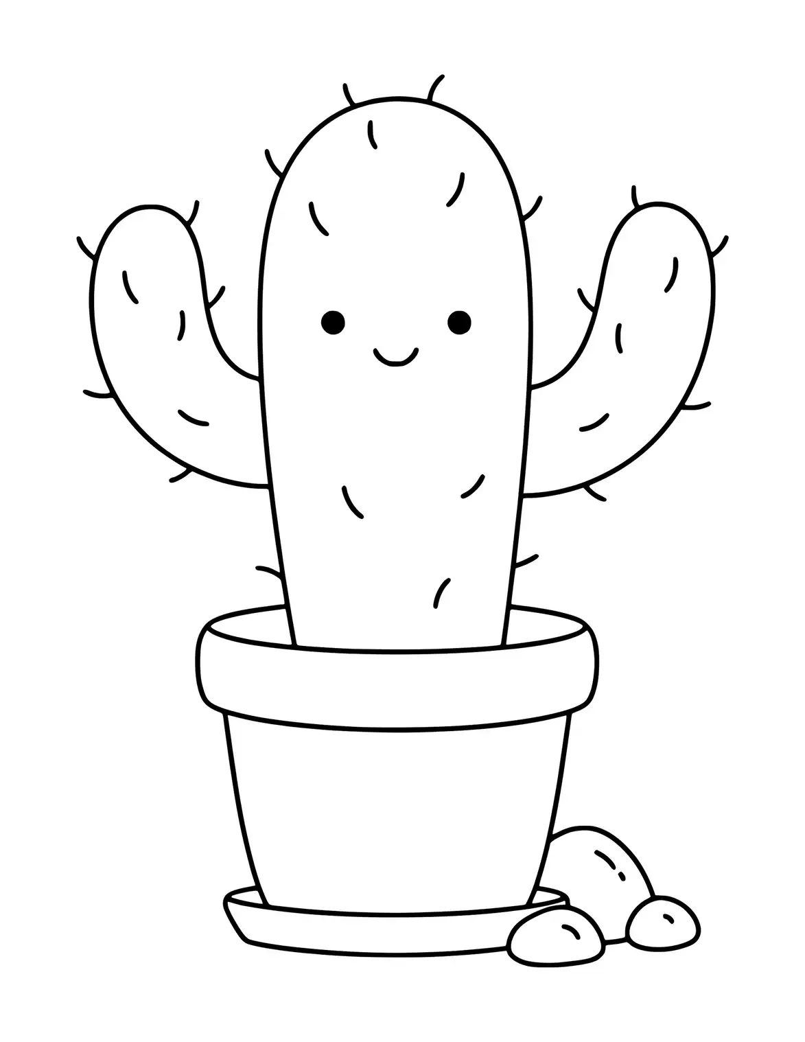 Cute cactus family together in pots.