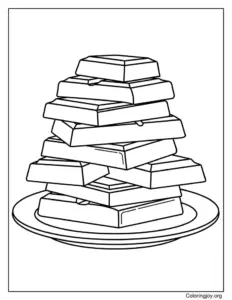 Simple Chocolate Squares Coloring Page