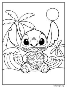 Stitch Holding a Heart Shell
