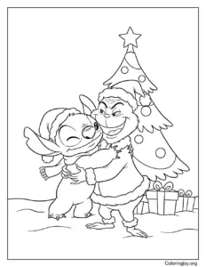 stitch with grinch picture to color