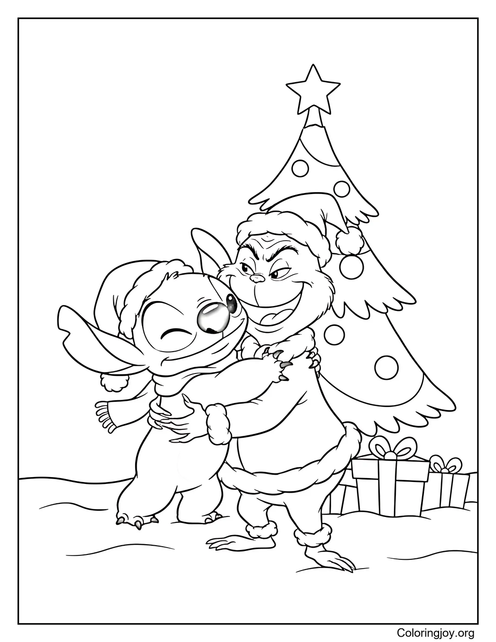 stitch with grinch picture to color
