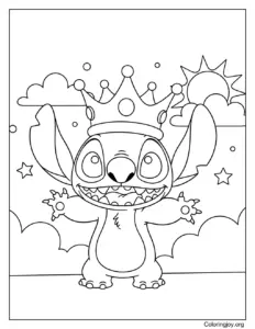 stitch with king crown