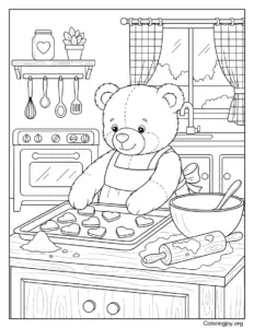 Teddy Bear Baking Cookies
