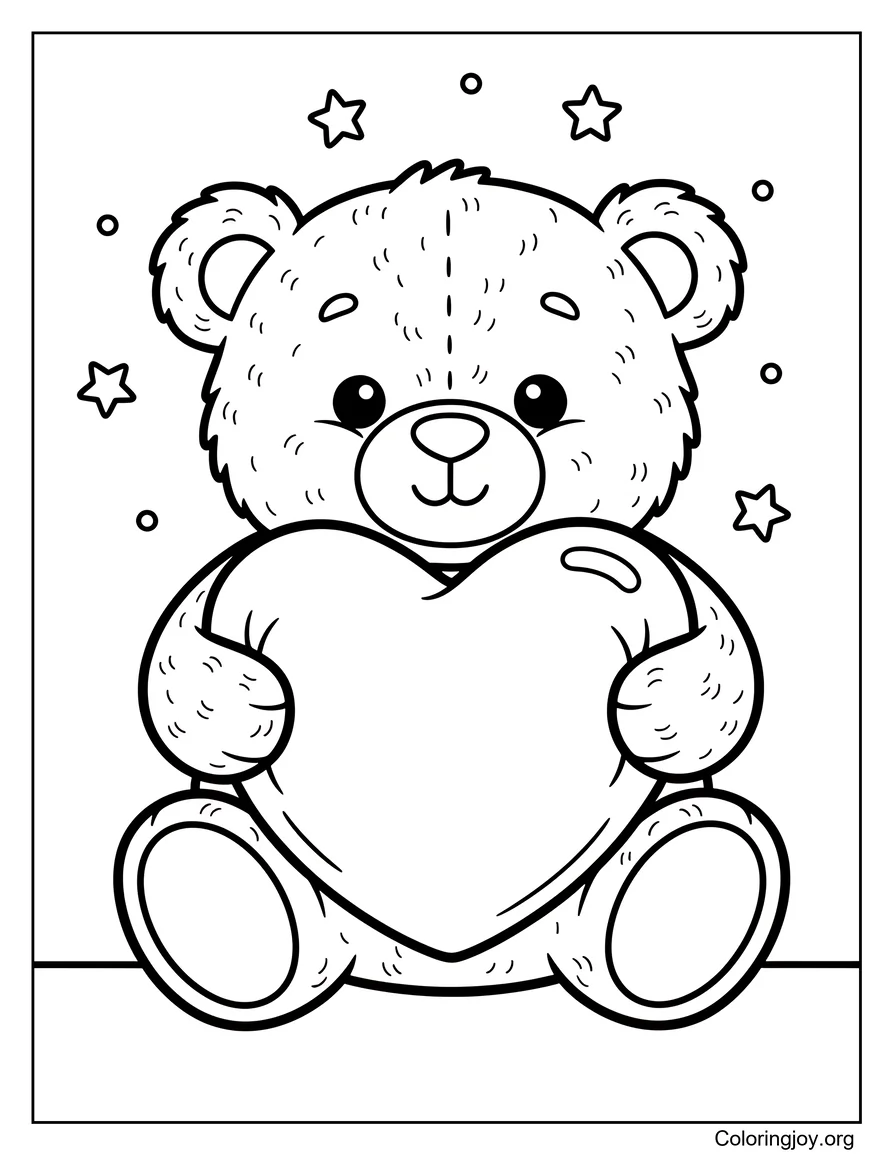 Teddy Bear Heart Hugging Page
