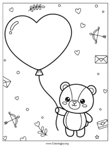 Teddy with heart ballon Valentine day