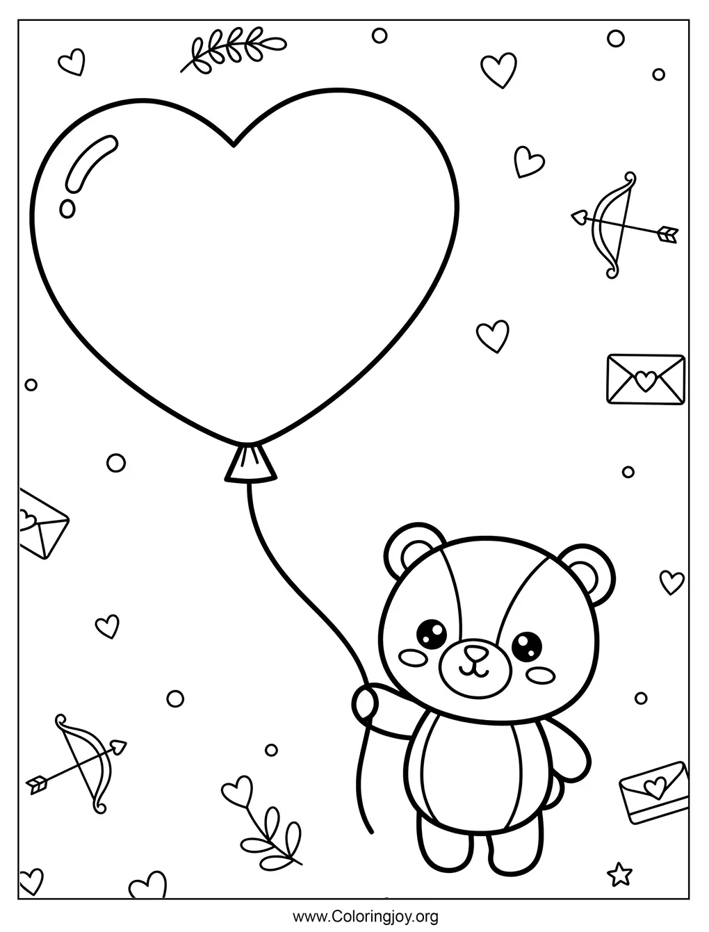 Teddy with heart ballon Valentine day