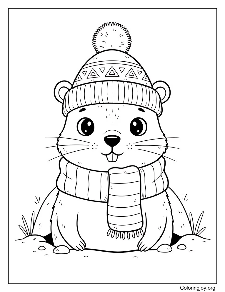 The Dapper Groundhog winter-themed