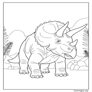 Triceratops Dinosaur coloring sheet