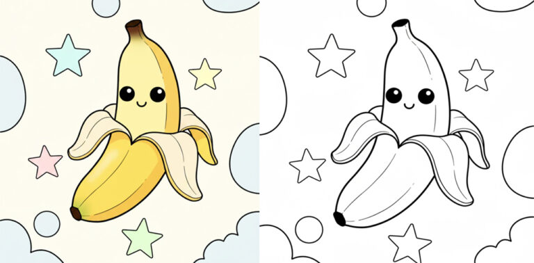 Banana Coloring Pages