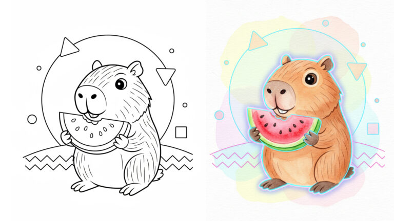 Capybara Coloring Pages