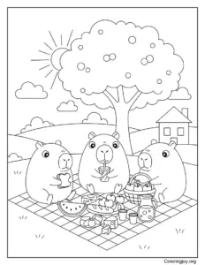 Capybara Family Picnic