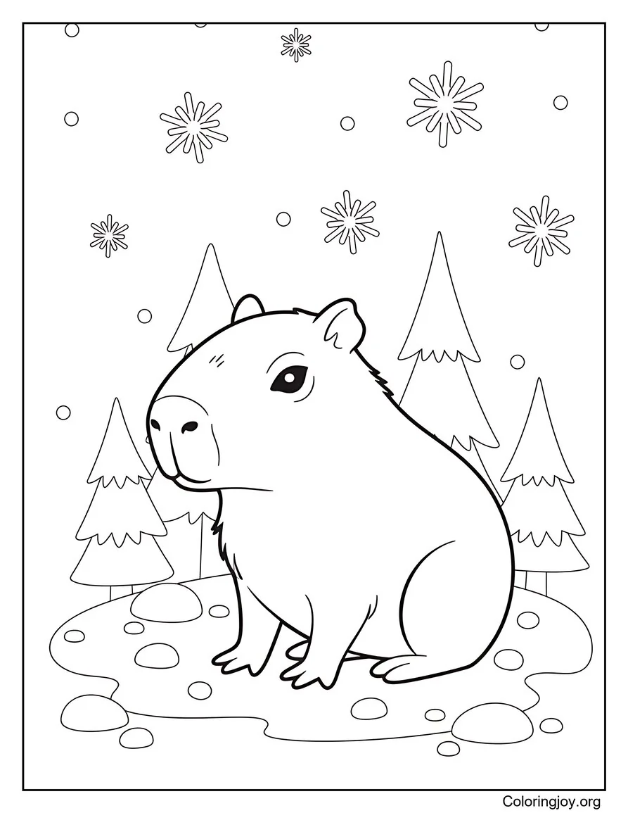 Chilly Capybara Winter Wonderland