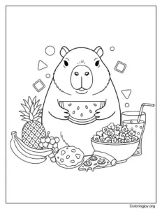 Cute Capybara Fruit Fun