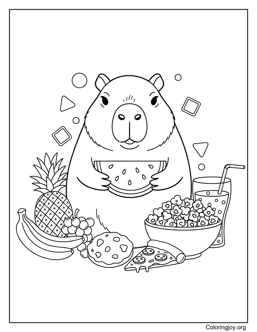 Cute Capybara Fruit Fun