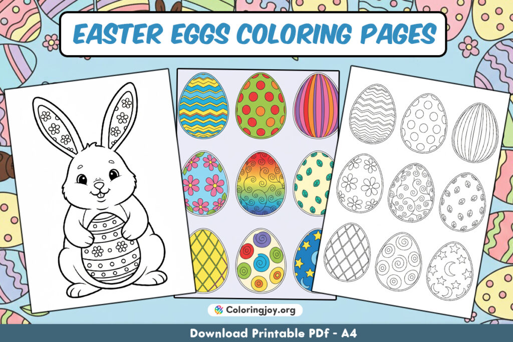 Easter Eggs Coloring Pages (Free PDFs Printable)