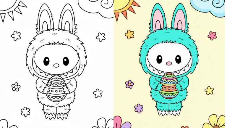 Labubu Easter Coloring Pages