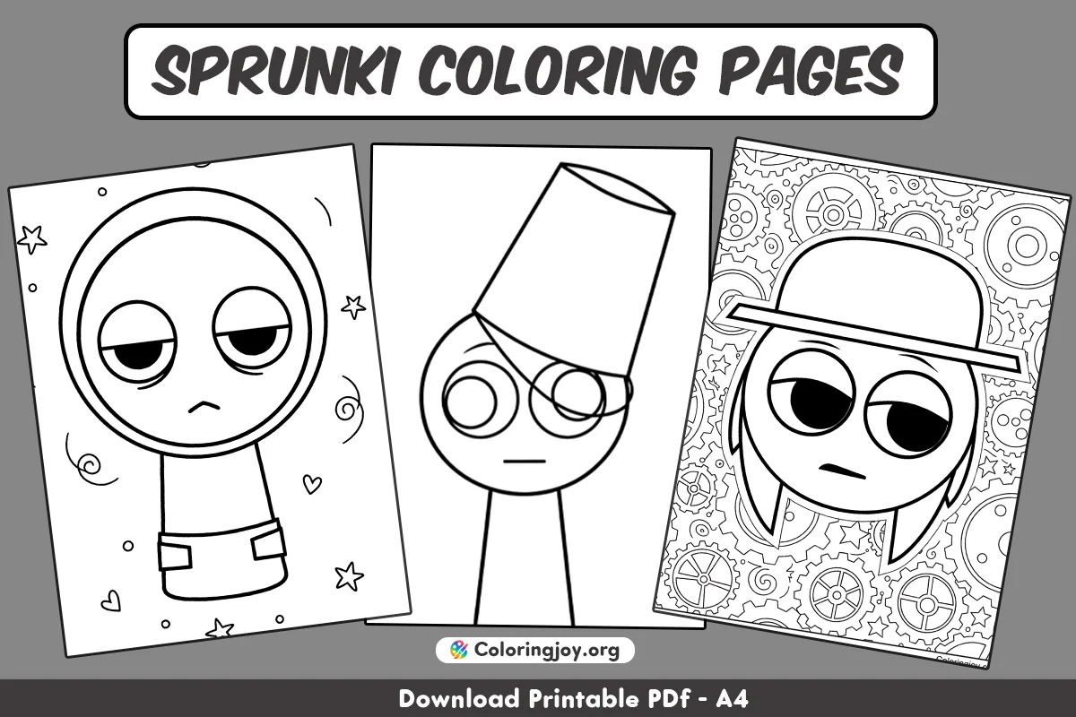 Paginas para colorear PDF imprimibles gratis Sprunki