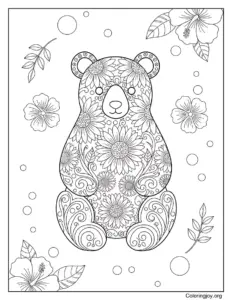 Aesthetic Floral Bear Design