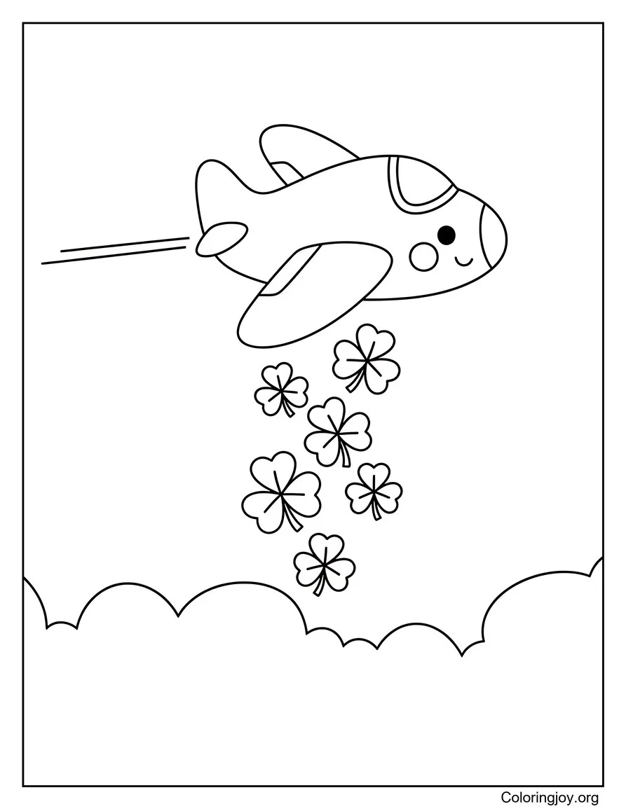 Easy Large Shamrock Coloring page