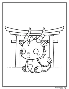 Ancient Temple Dragon with Long Horns
