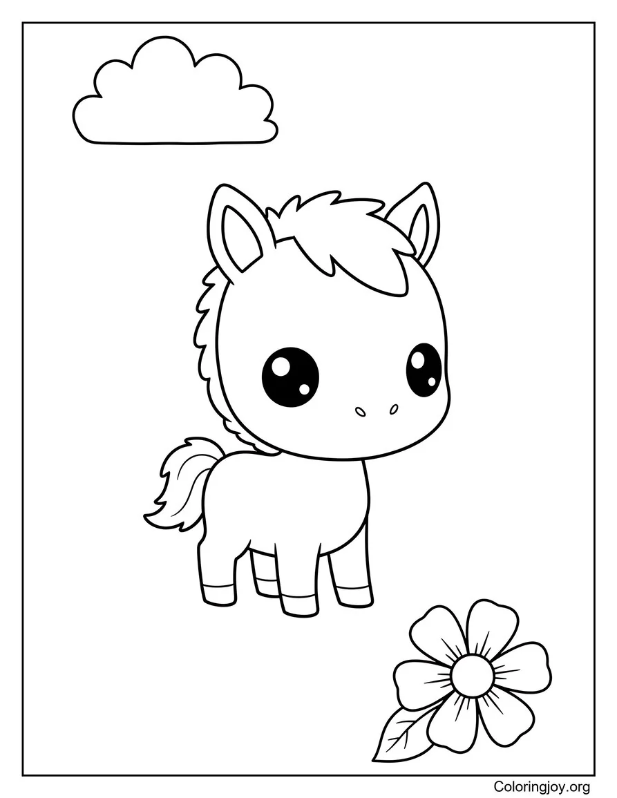 A Baby standing Horse