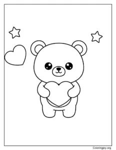 Bear Holding a Heart (Valentine Theme)