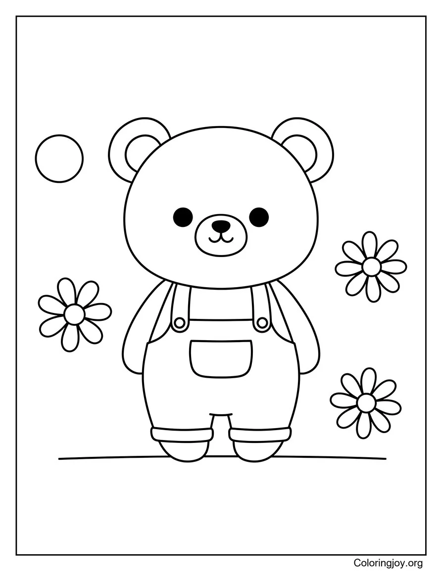 Bear Wearing Overalls for Kids