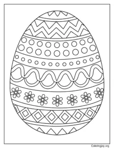 Big Patterned Easter Egg Coloring Page