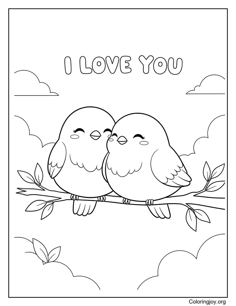 Bird Branch With I Love You