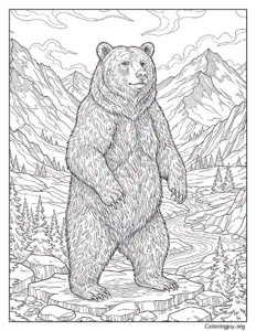 Realistic Mother Bear With Cubs Near A Woodland Den