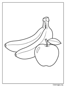 Bunch Banana and apple