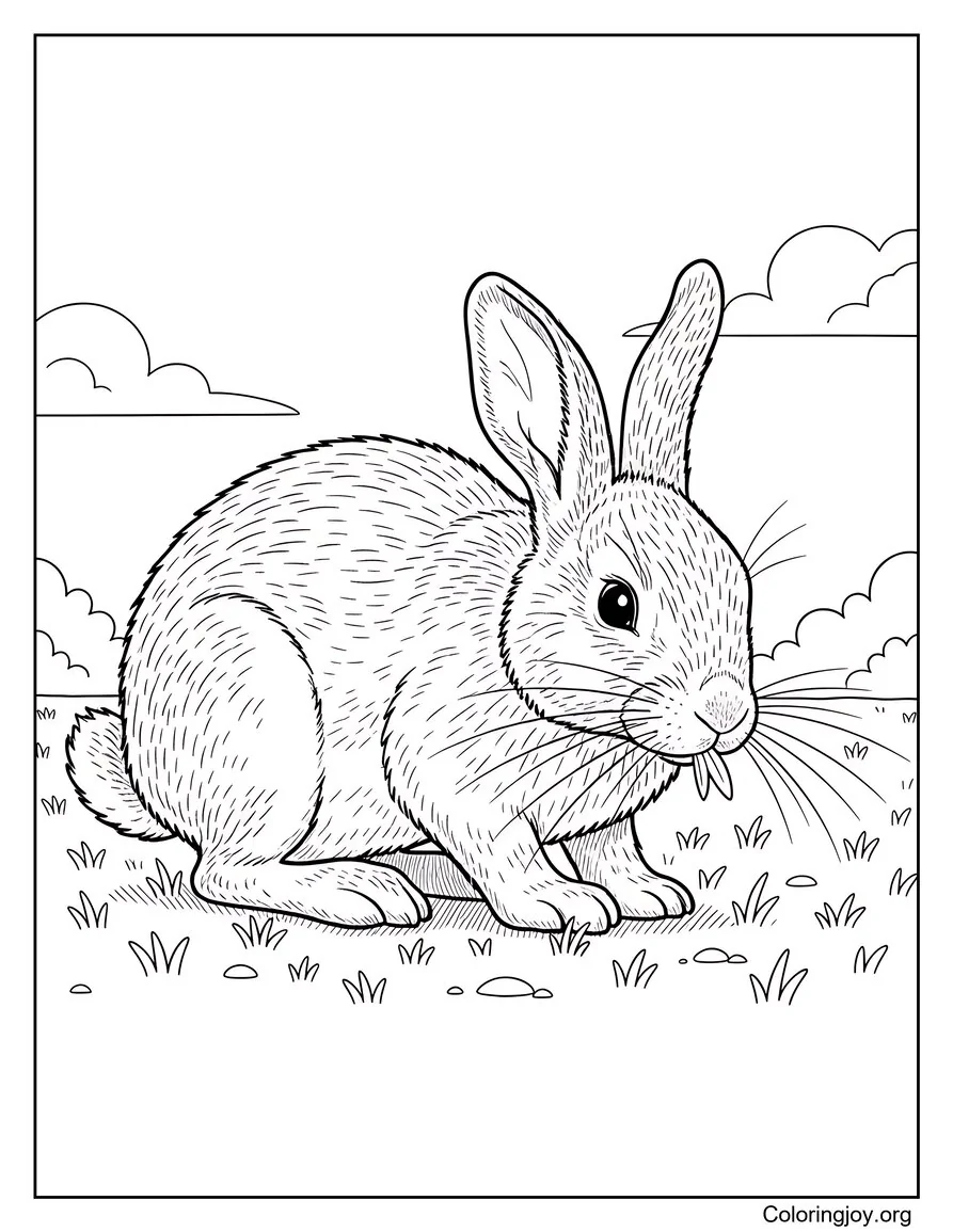 Realistic Desert Cottontail Rabbit