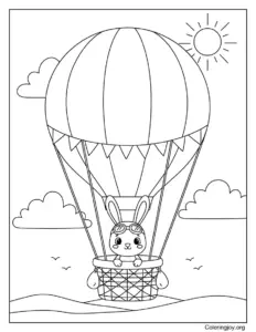 Rabbit building snowman