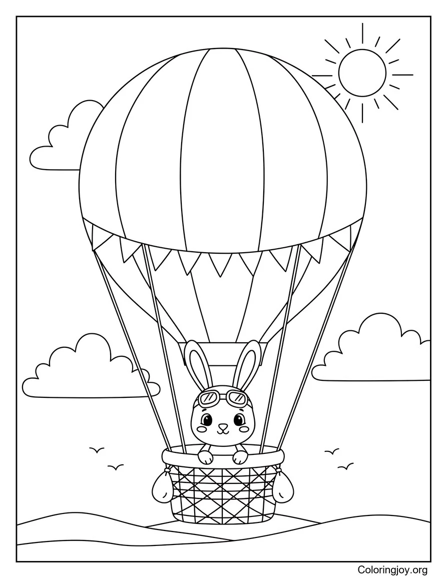 Rabbit building snowman