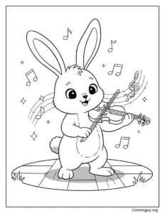 Rabbit planting carrot garden