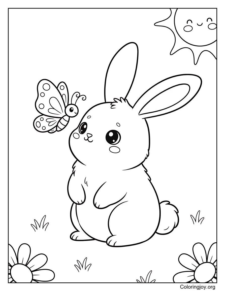 Rabbit exploring treasure map