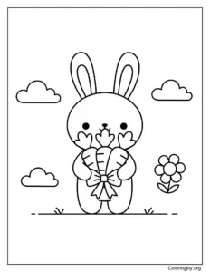 Bunny with carrot bouquet
