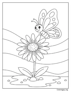 Butterfly Lands on a Cheerful Daisy