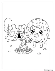 Camping Donut Roasting Marshmallows