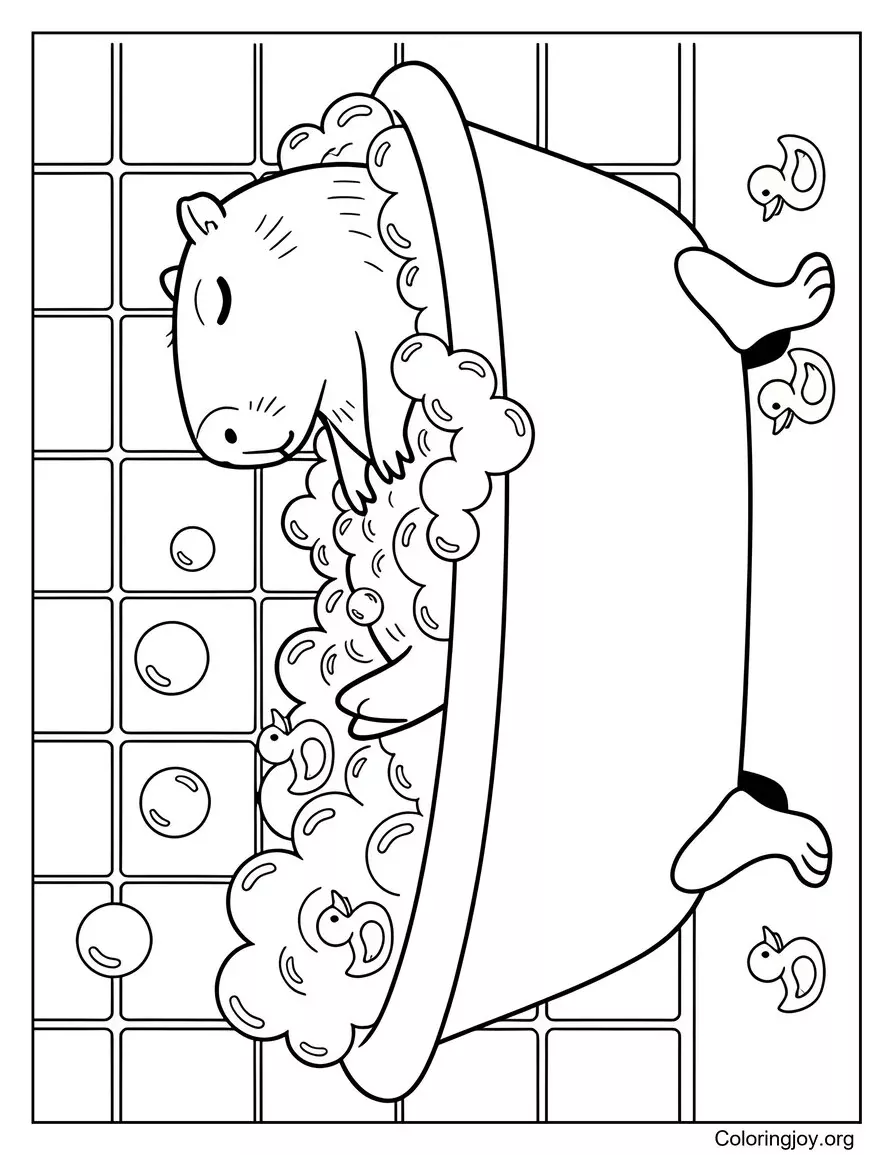 Capybara Bubble Bath Fun