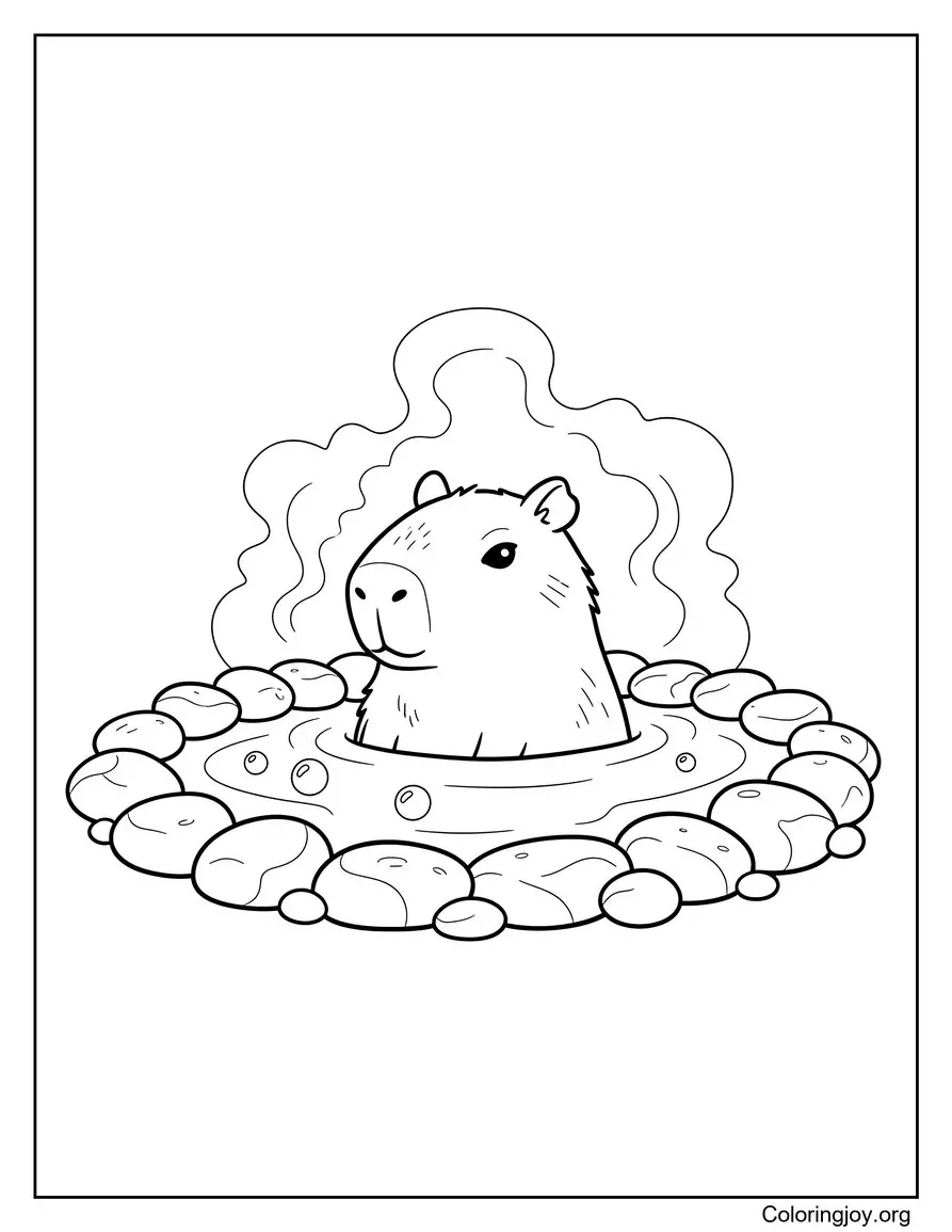Capybara Hot Spring Scene