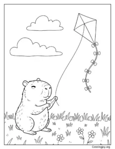 Capybara's Breezy Kite Flight