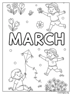 Kids playing on a warm spring day in March