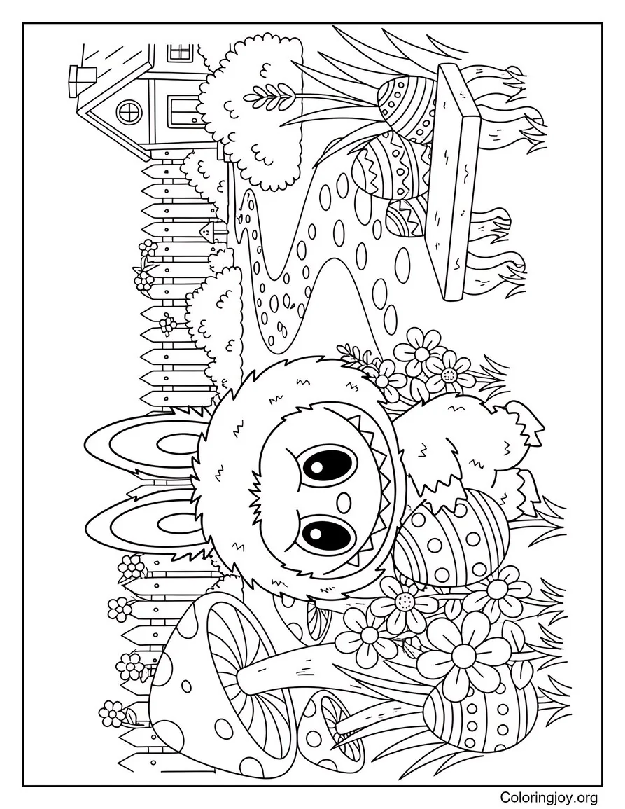 Cute Labubu Hiding Easter Eggs