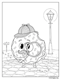 Detective Donut with Magnifying Glass