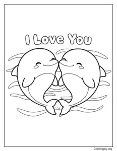 Dolphin Heart I Love You Shape