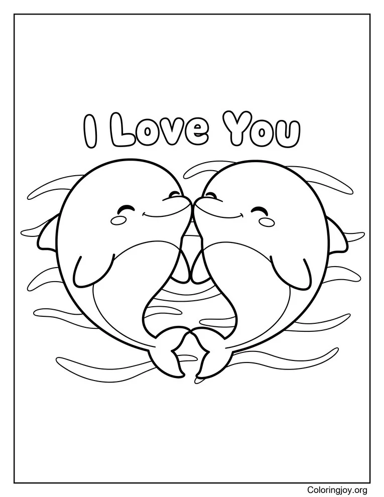 Dolphin Heart I Love You Shape
